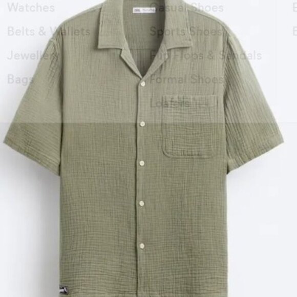 ZARA SEMI-SHEER TEXTURED SHIRT SIZE M  6103/300/505 - Picture 3 of 3